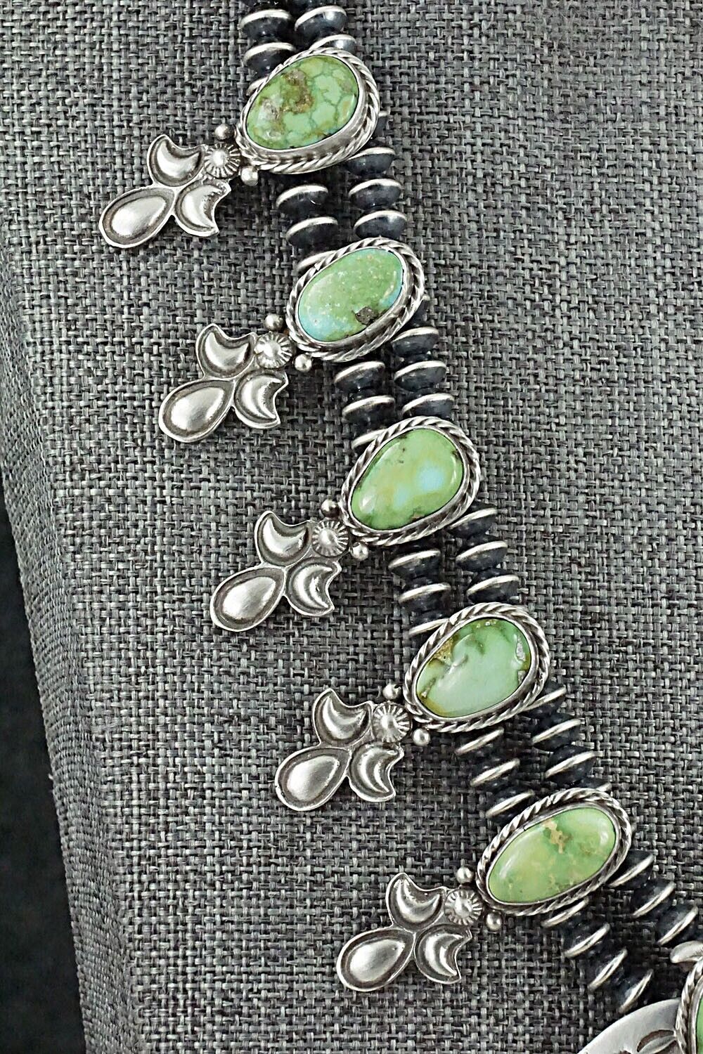 Turquoise & Sterling Silver Squash Blossom Set - Adrienne Gordon