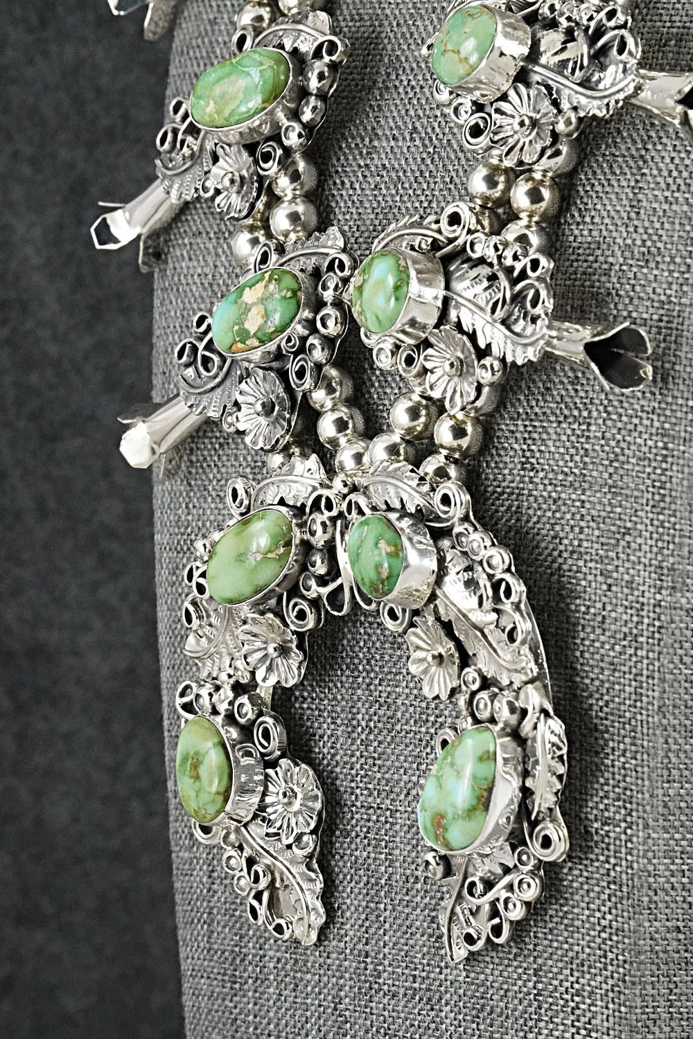 Turquoise & Sterling Silver Squash Blossom Set - Harry B. Yazzie