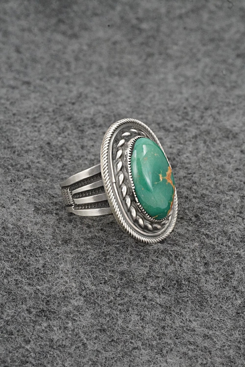 Turquoise & Sterling Silver Ring - Calvin Martinez - Size 7