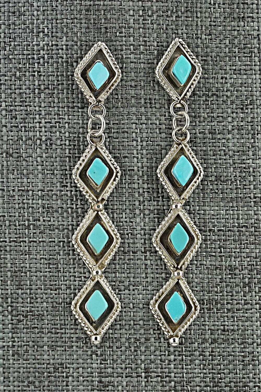 Turquoise & Sterling Silver Earrings - Priscilla Chavez