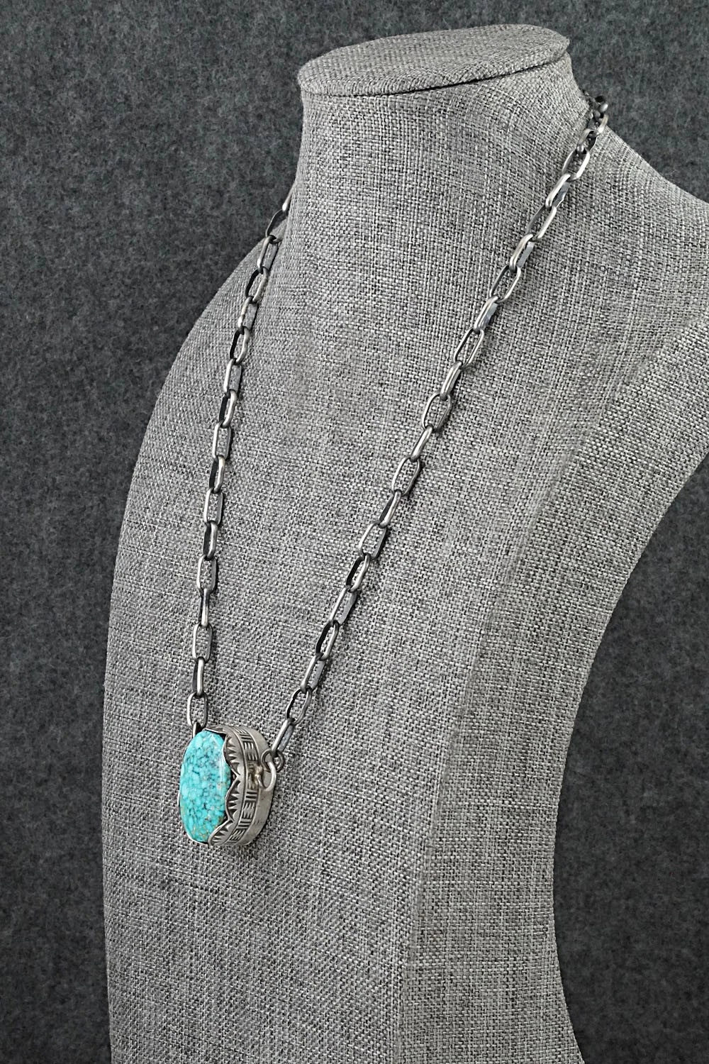 Turquoise & Sterling Silver Necklace - Paul Livingston
