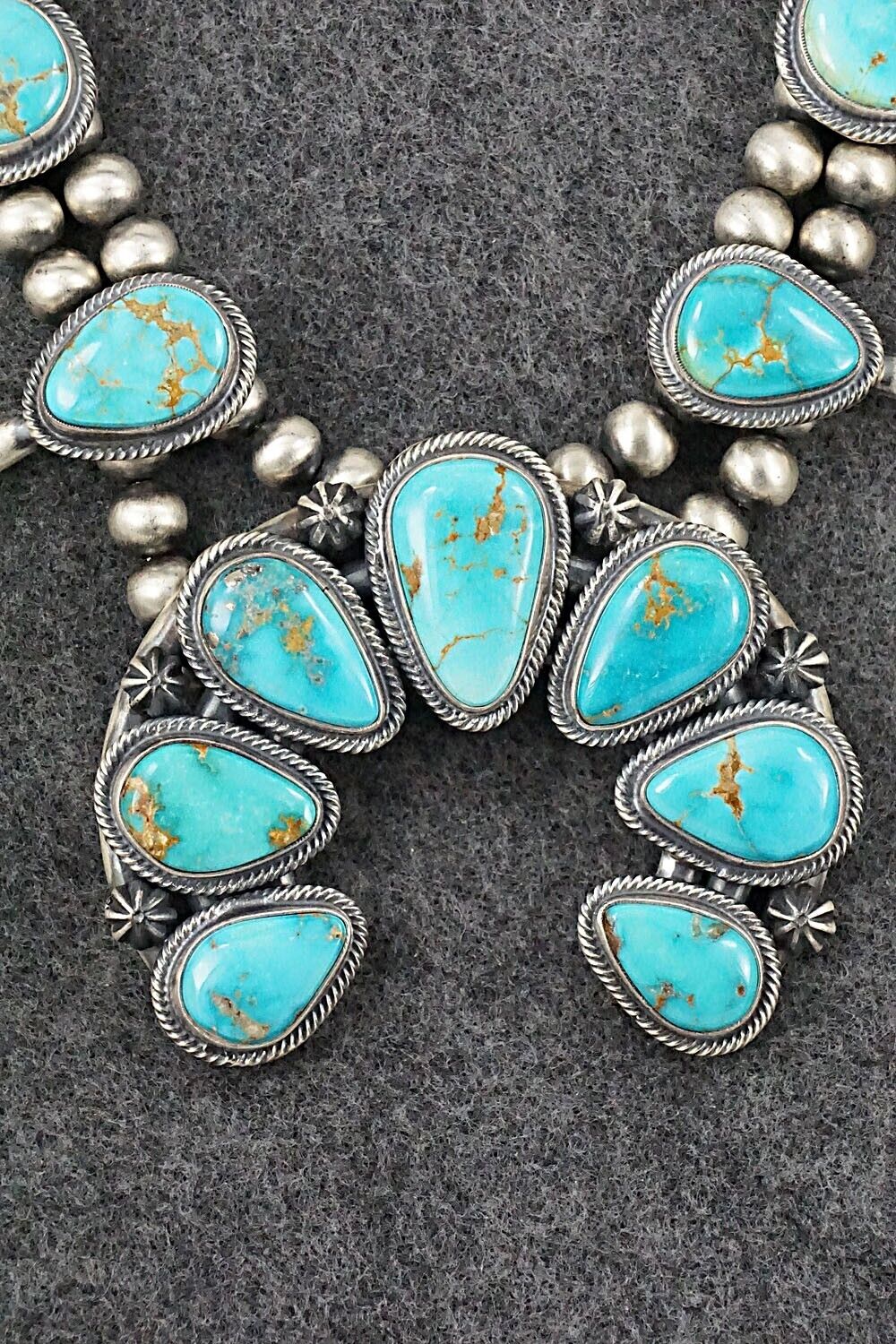 Turquoise & Sterling Silver Squash Blossom Set - Thomas Francisco