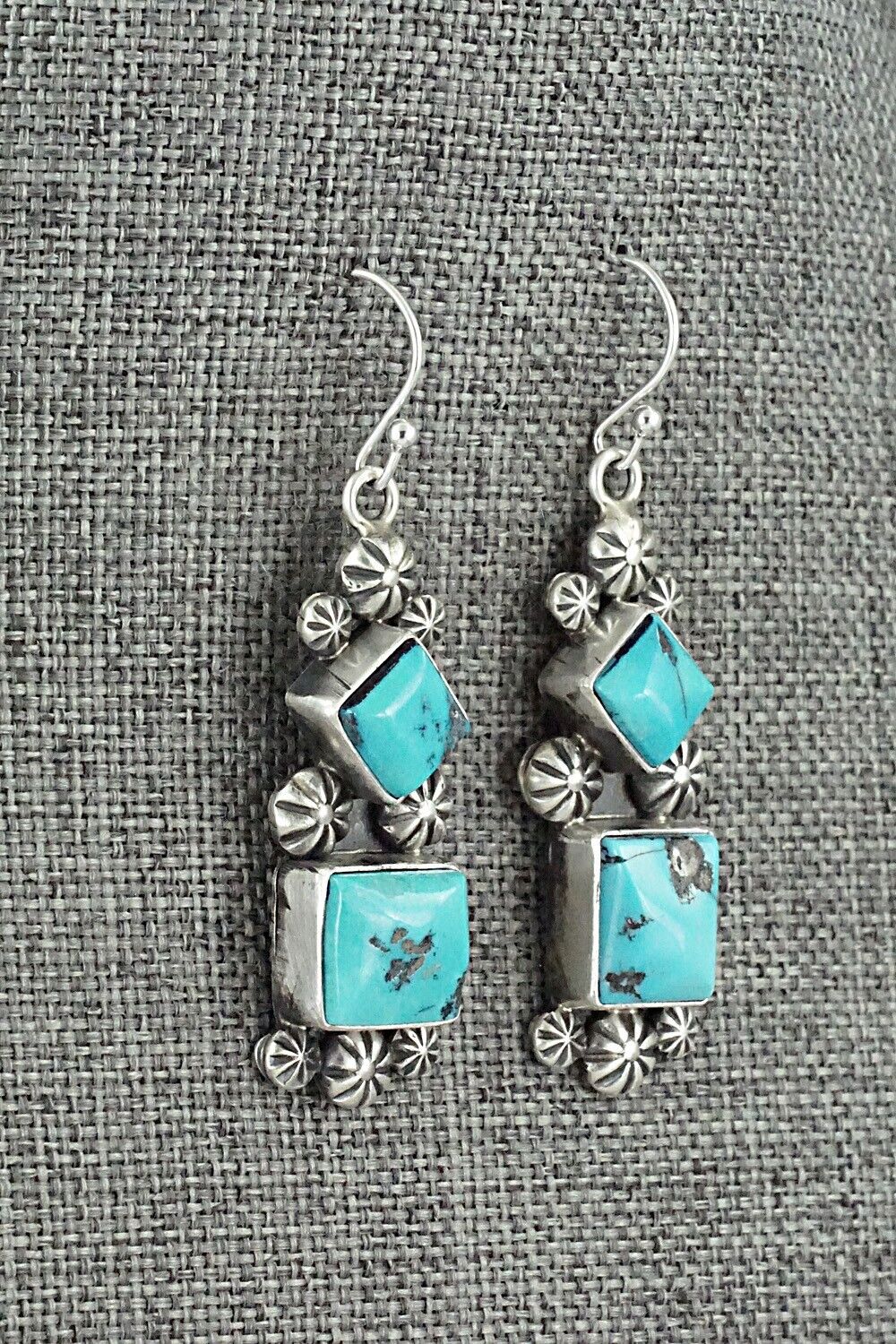 Turquoise & Sterling Silver Necklace and Earrings Set - Paul Livingston