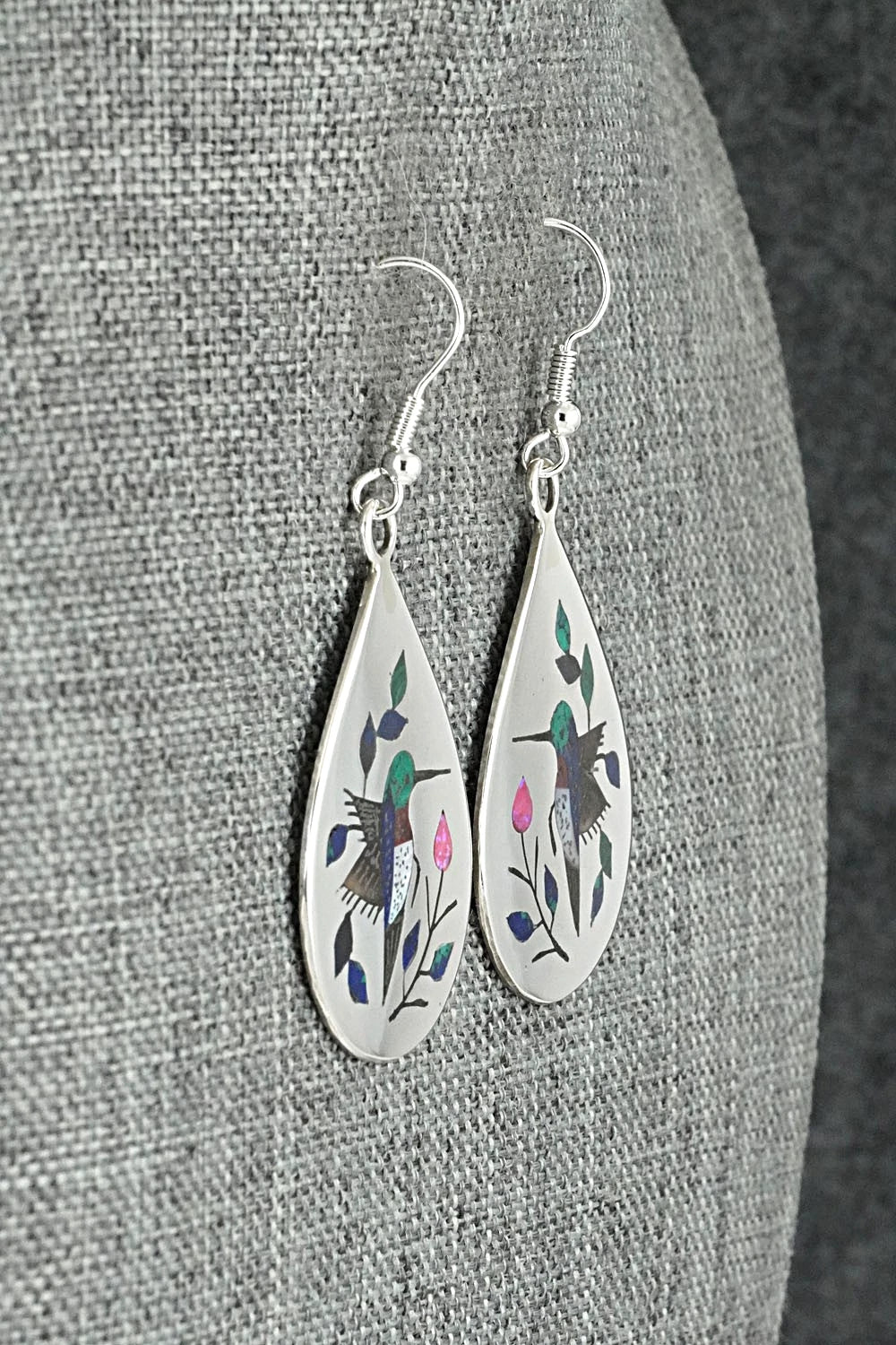 Multi-Stone Inlay & Sterling Silver Earrings - Raymond Boyd