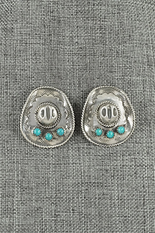Turquoise & Sterling Silver Earrings - Bobby Platero
