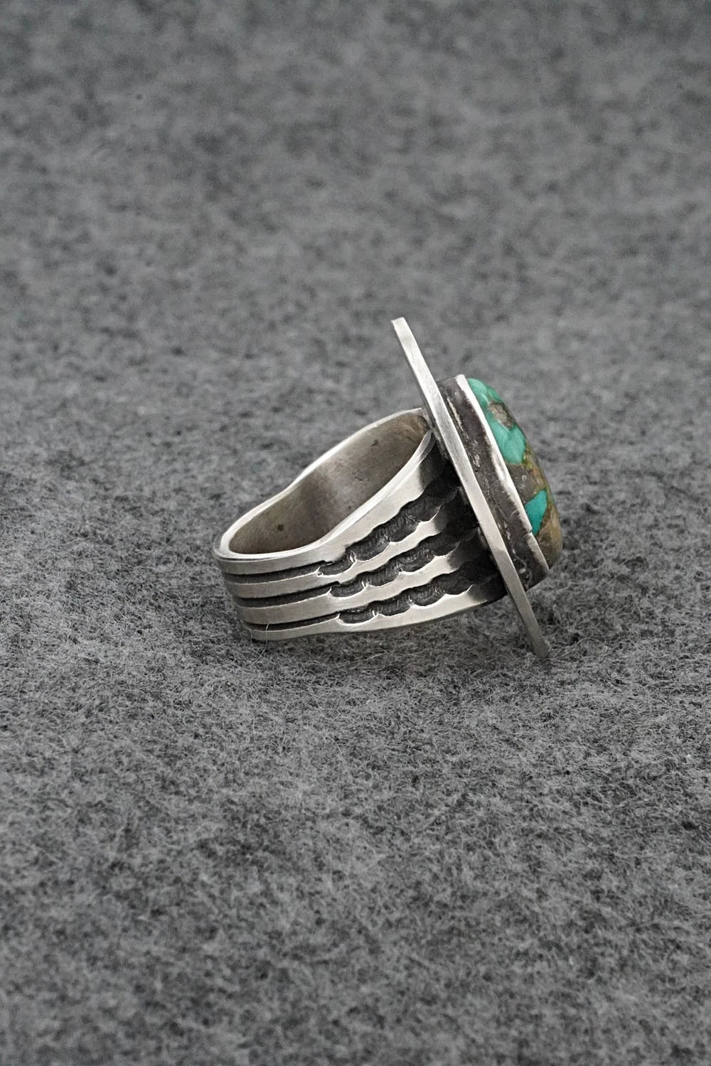 Turquoise & Sterling Silver Ring - Calvin Martinez - Size 8