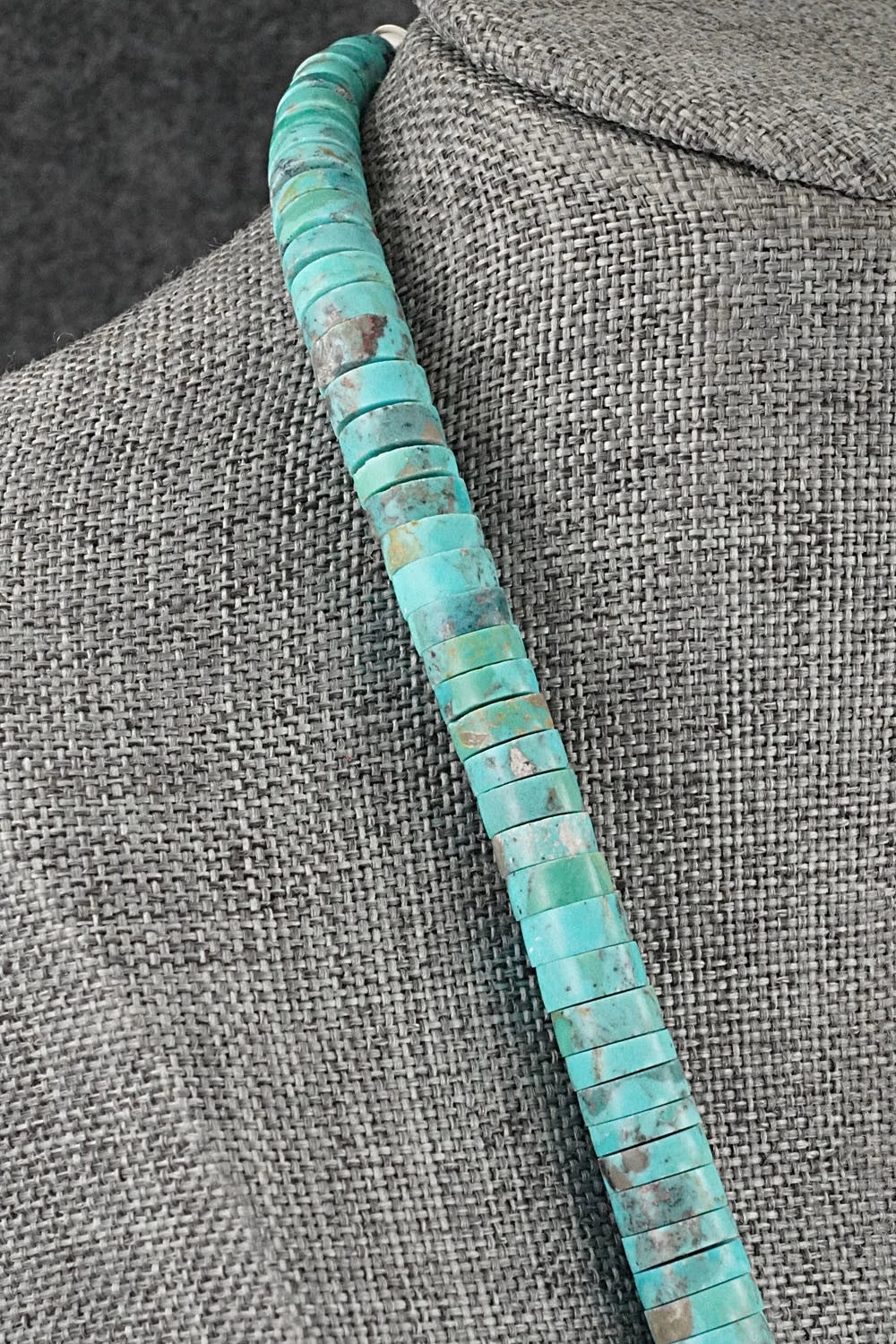 Turquoise, Spiny Oyster and Sterling Silver Necklace - Lupe Lovato