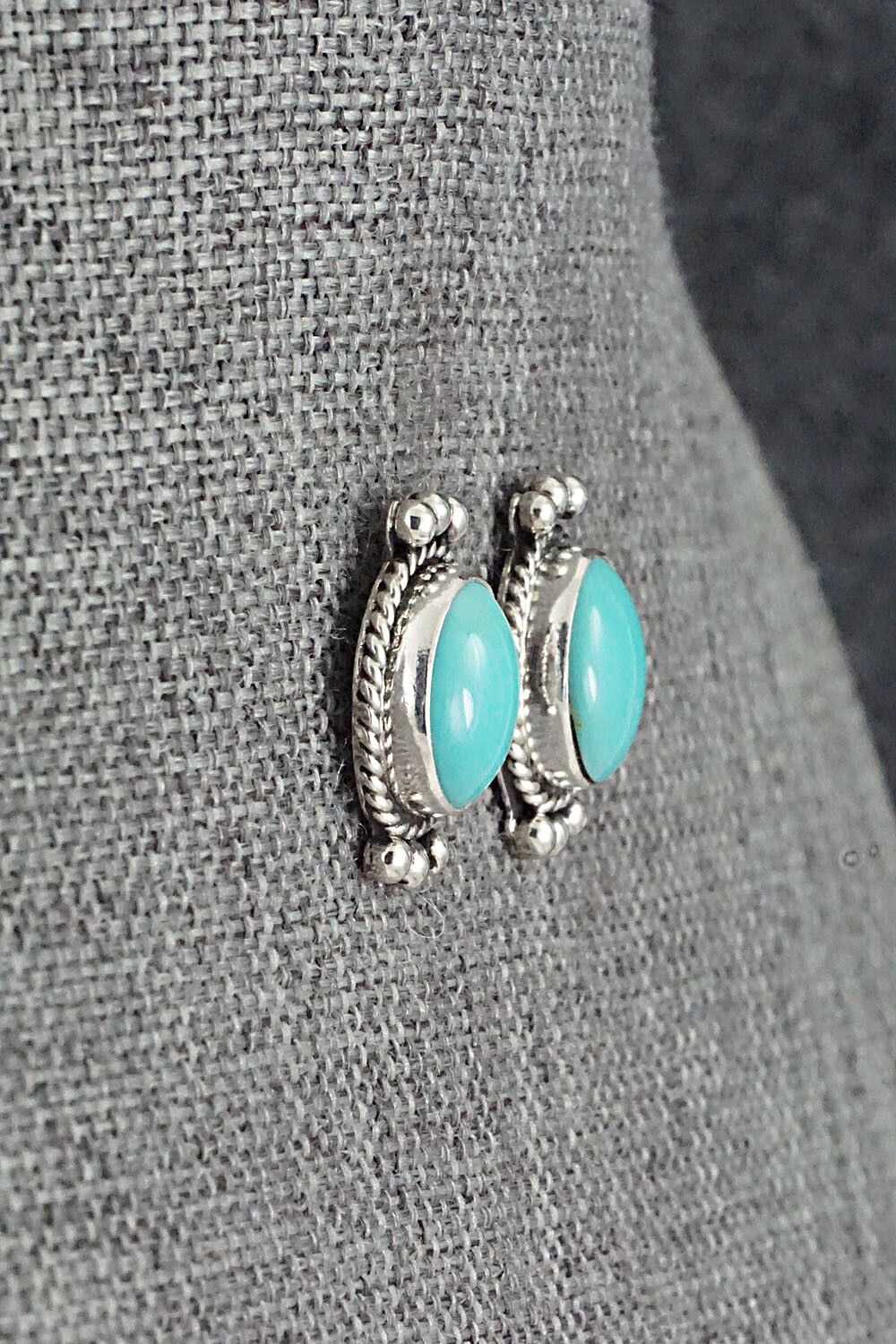 Turquoise & Sterling Silver Earrings - Rena Begay