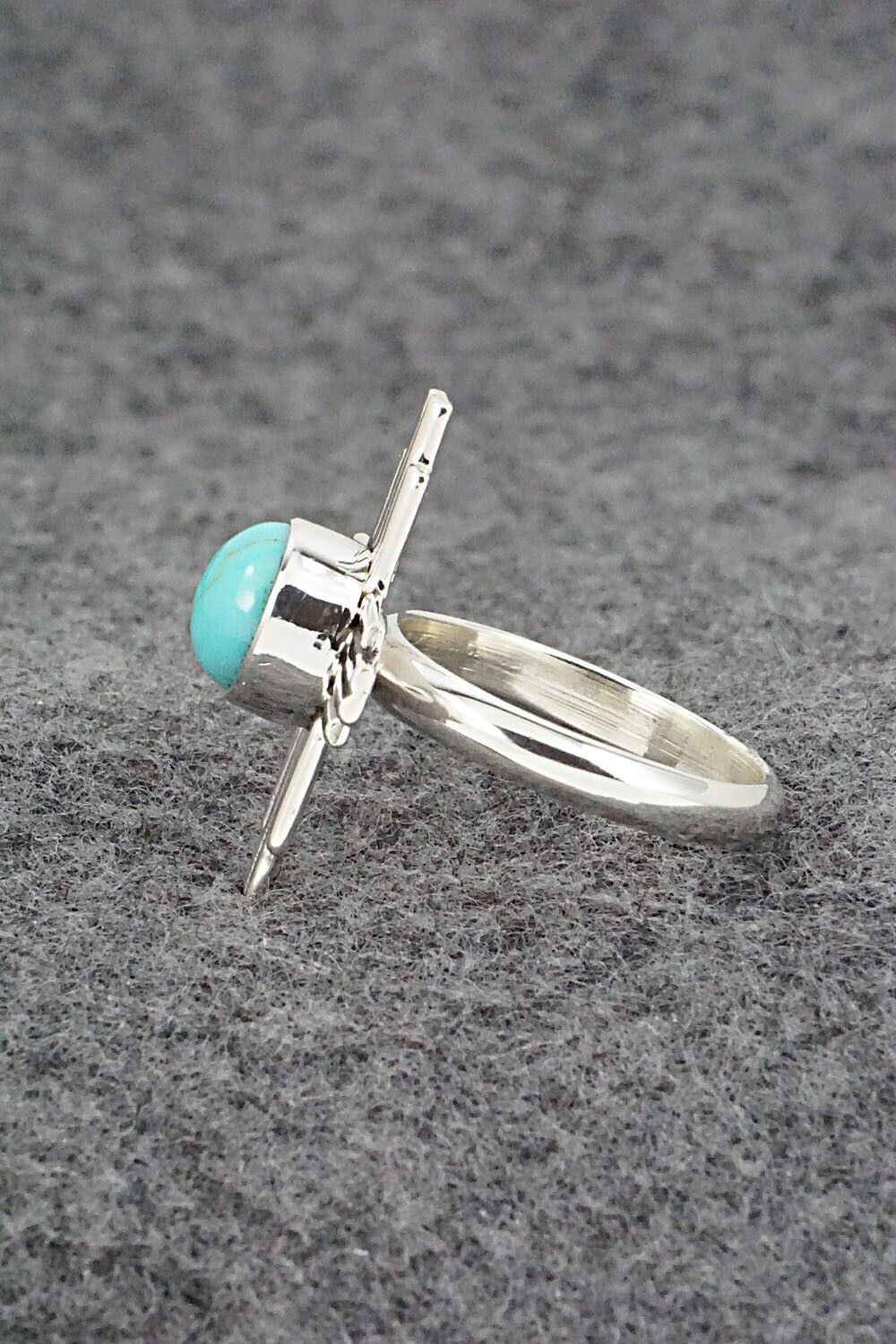 Turquoise and Sterling Silver Ring - Raymond Coriz - Size 7