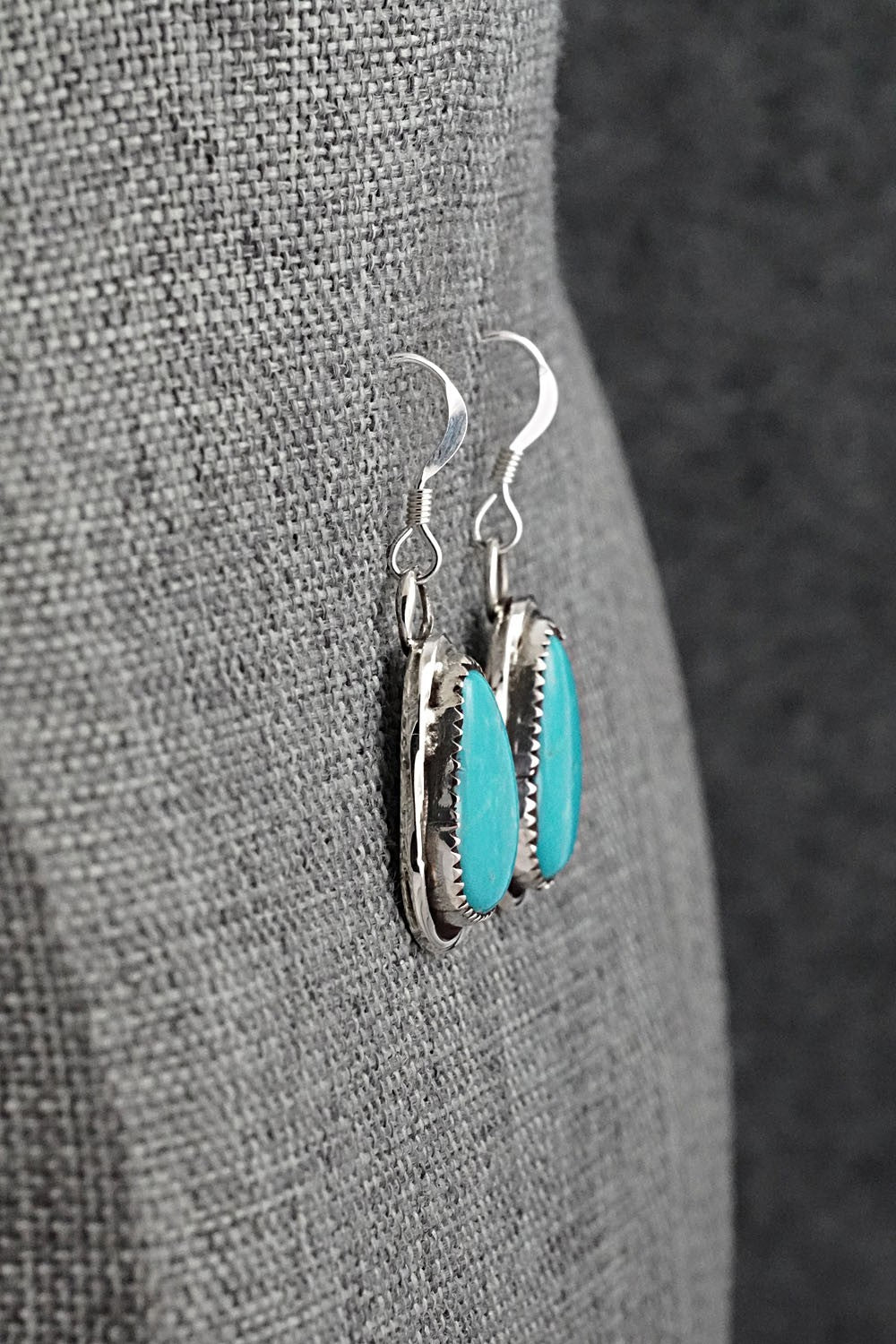 Turquoise & Sterling Silver Earrings - Ernest Hawthorne