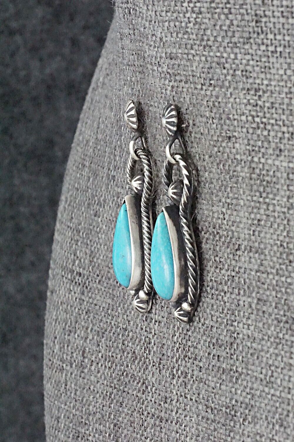 Turquoise & Sterling Silver Earrings - Verley Betone