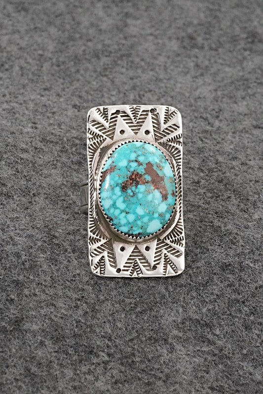 Turquoise & Sterling Silver Ring - Priscilla Reeder - Size 8.5