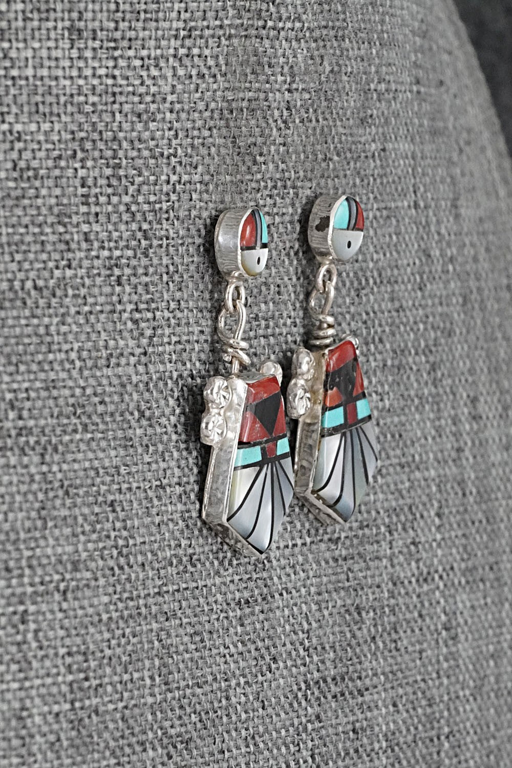 Multi-Stone Inlay & Sterling Silver Earrings - Ola Eriacho