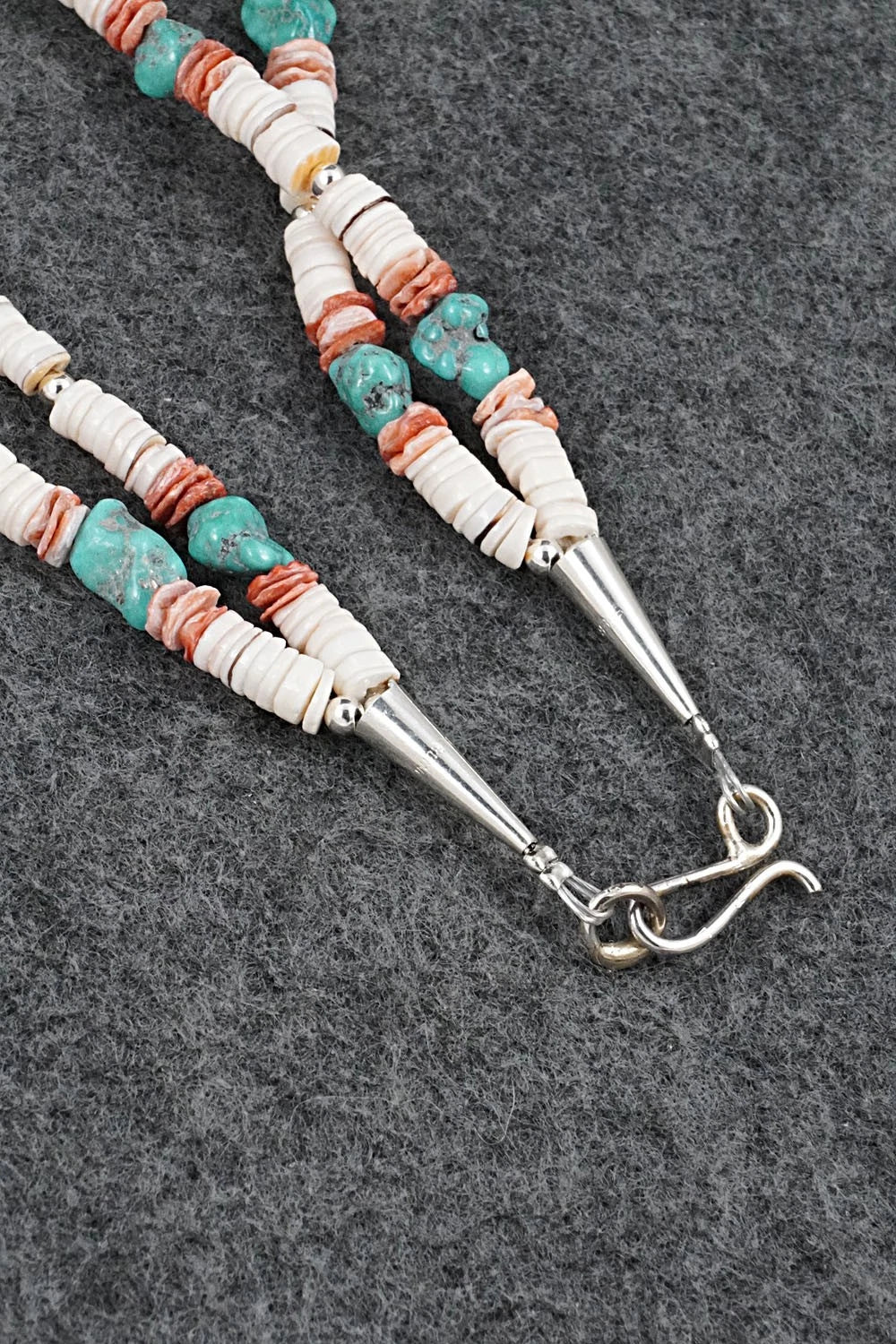 Spiny Oyster, Turquoise & Sterling Silver Necklace Set - Erika Brown