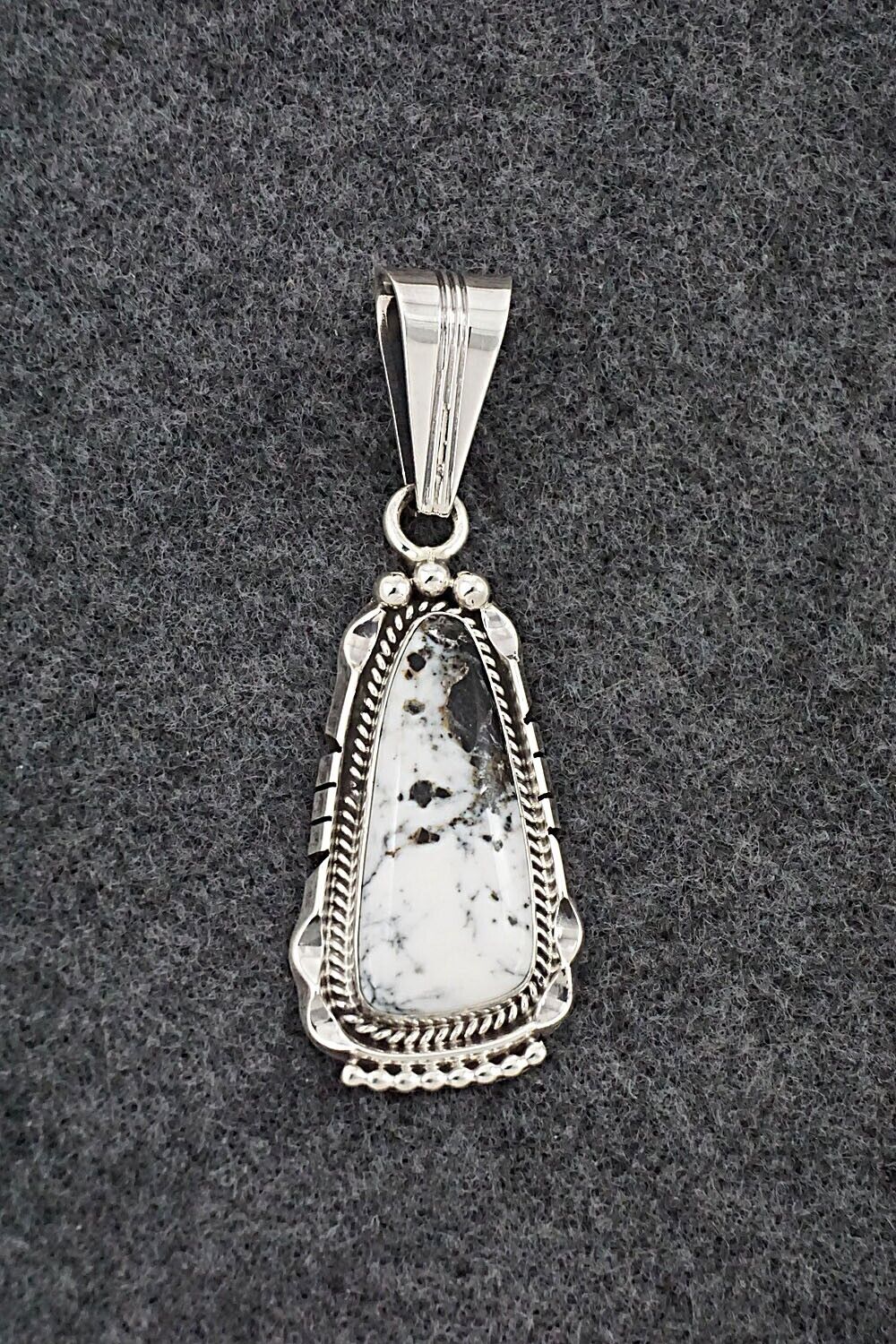 White Buffalo & Sterling Silver Pendant - Samuel Yellowhair
