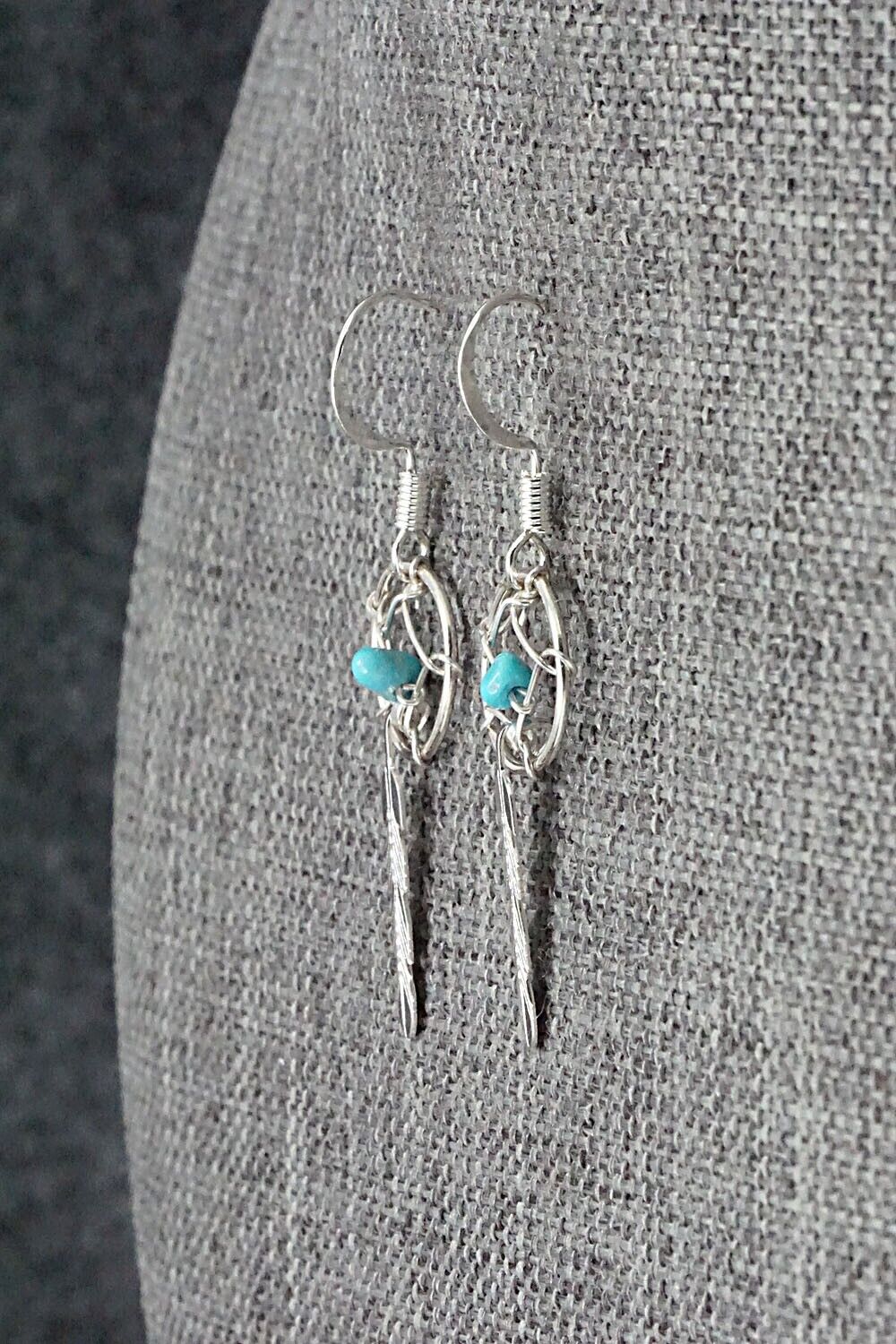 Turquoise & Sterling Silver Earrings - Helena Yazzie