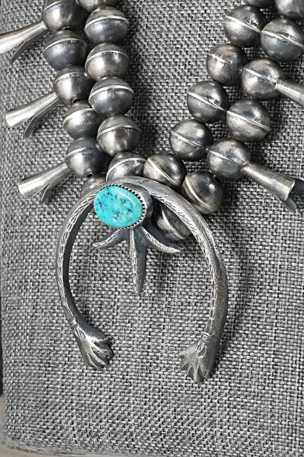 Turquoise & Sterling Silver Squash Blossom Set - Gilbert Martin