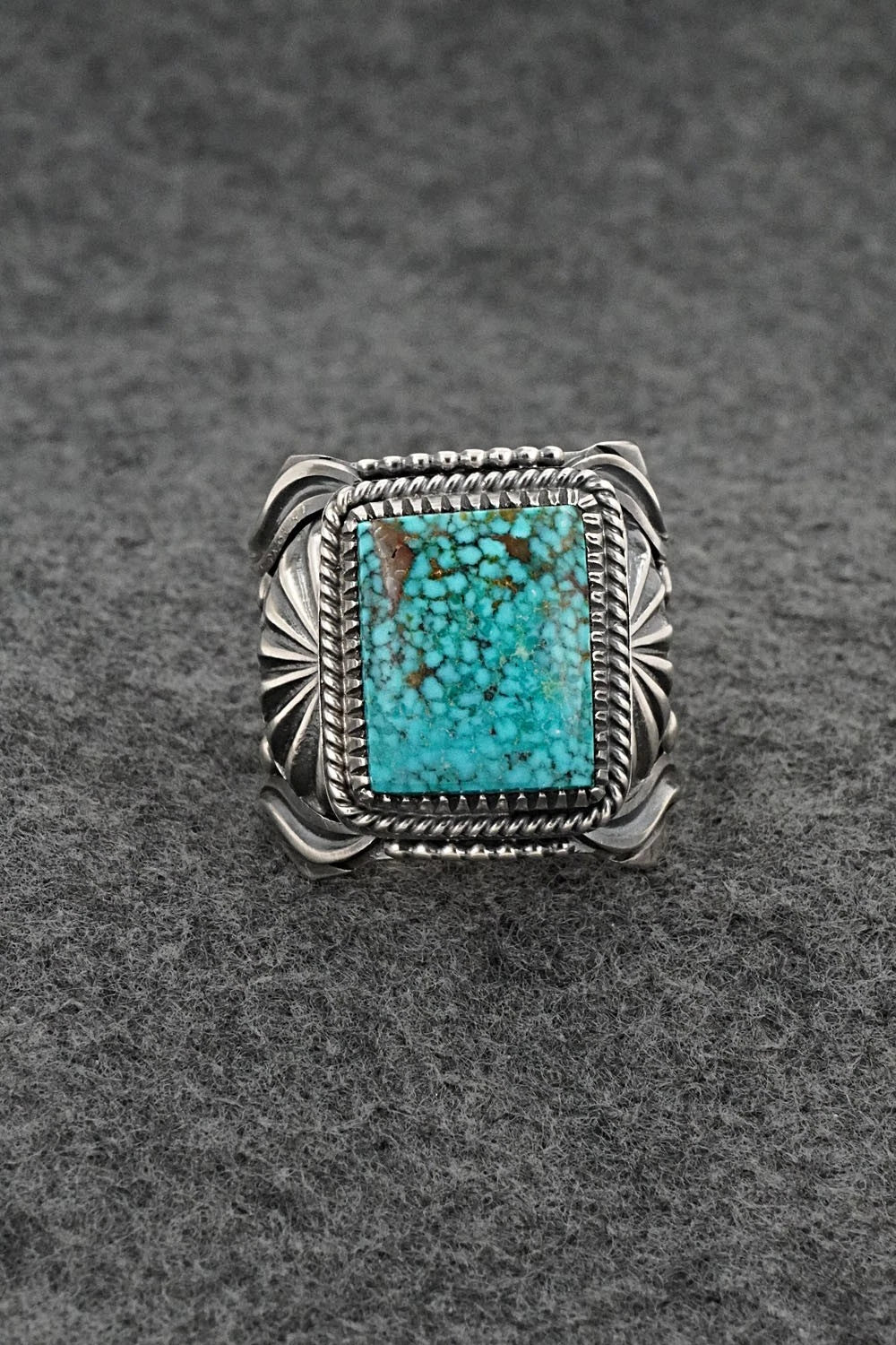 Turquoise & Sterling Silver Ring - Delbert Gordon - Size 13