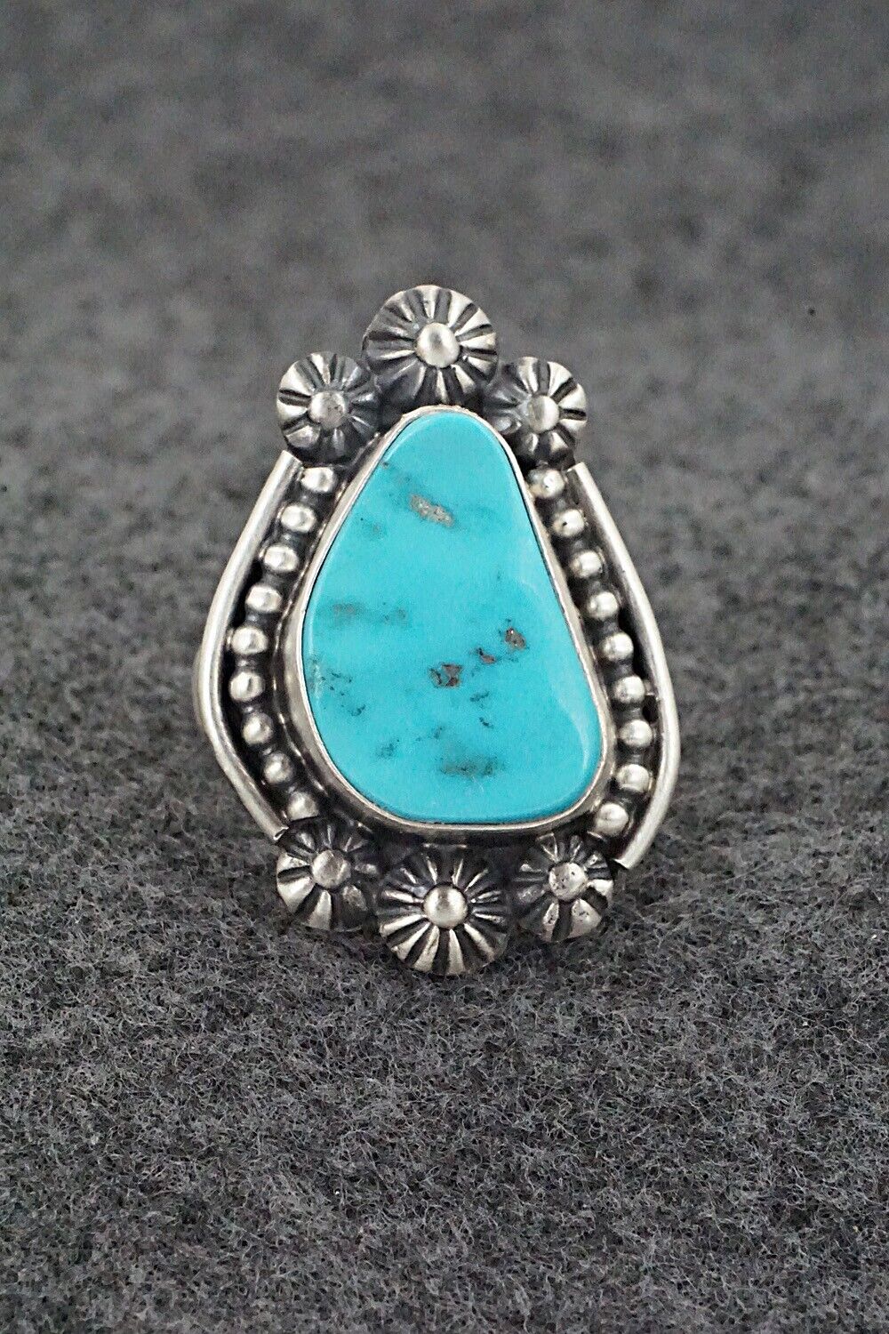 Turquoise & Sterling Silver Ring - Darrin Livingston - Size 7.25