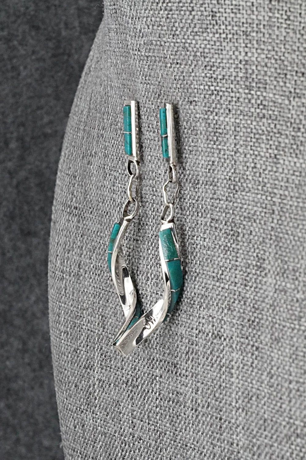 Turquoise & Sterling Silver Earrings - Gloria Waatsa
