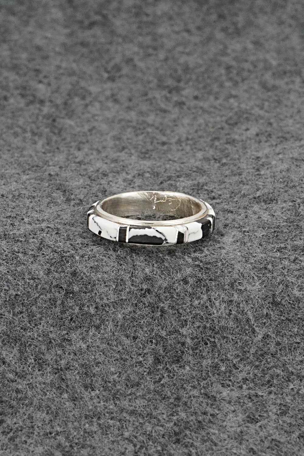 White Buffalo & Sterling Silver Ring - Terrance Panteah - Size 8