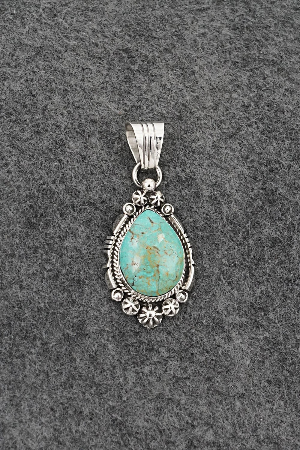 Turquoise & Sterling Silver Pendant - Marita Benally