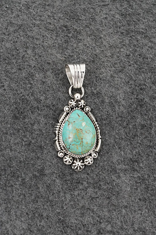 Turquoise & Sterling Silver Pendant - Marita Benally