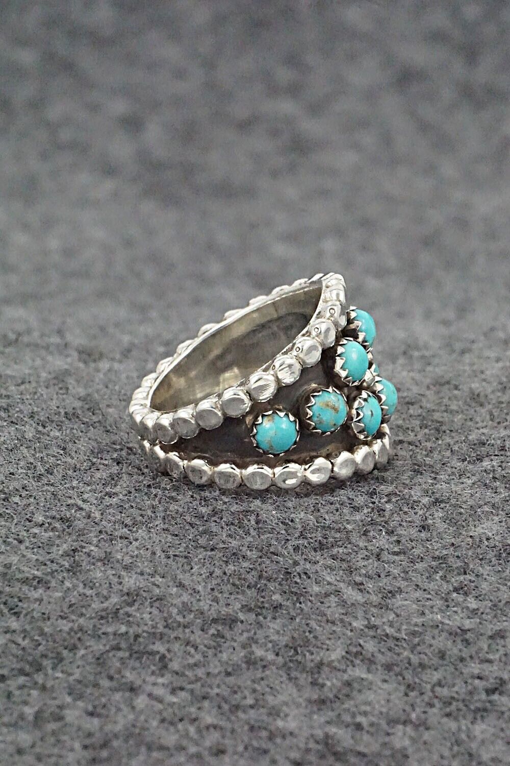 Turquoise & Sterling Silver Ring - Thomas Yazzie - Size 7.5