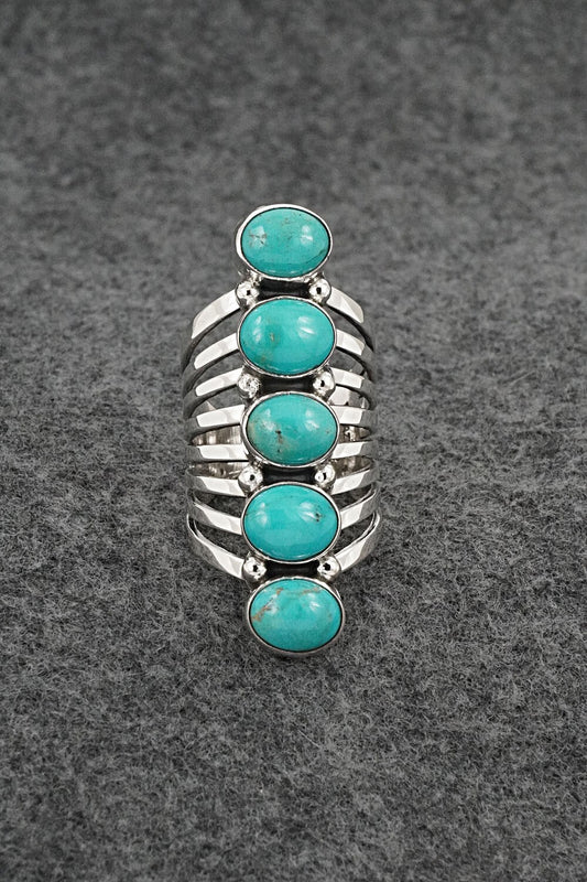 Turquoise & Sterling Silver Ring - Thomas Yazzie - Size 9