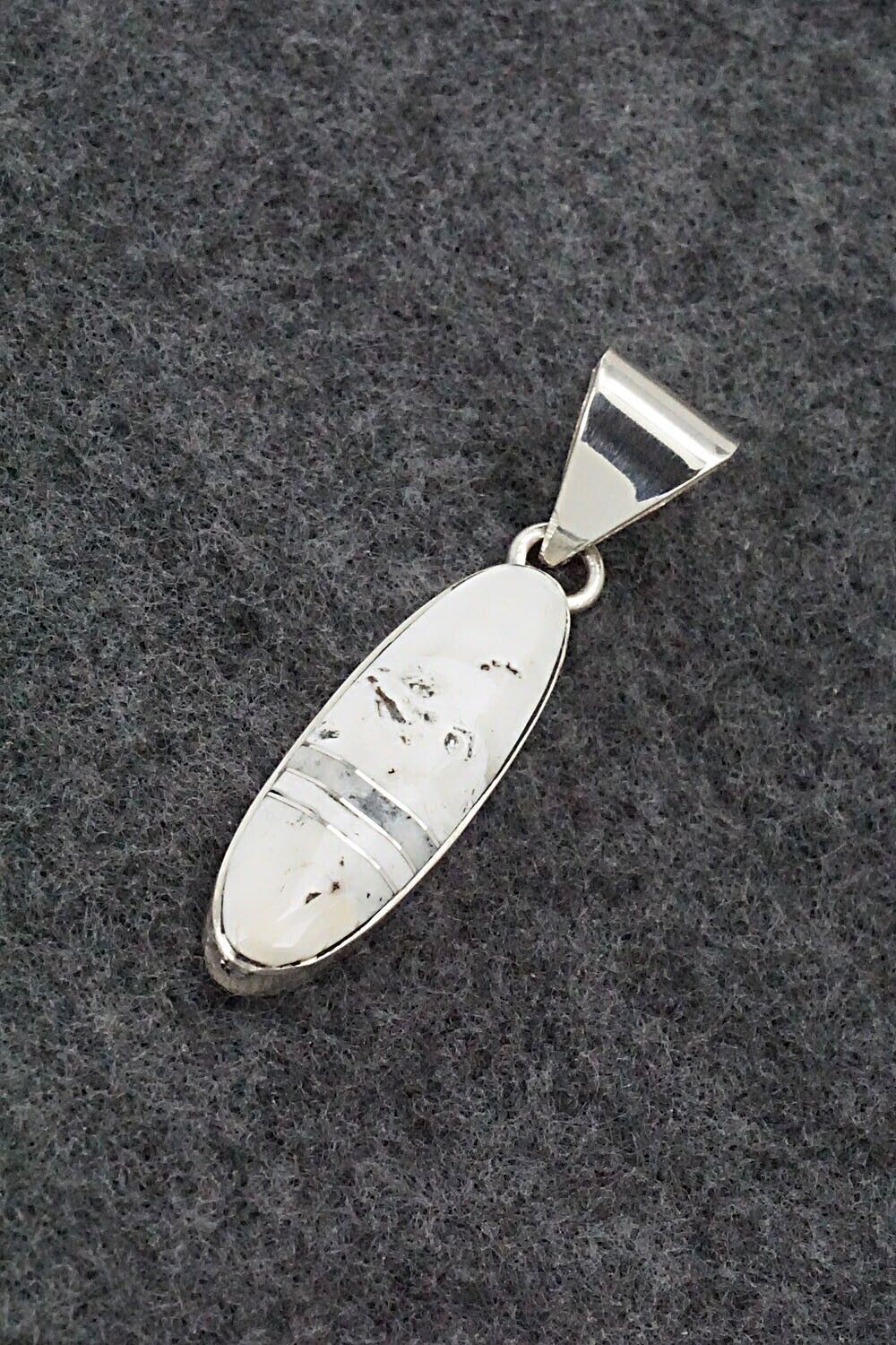 White Buffalo & Sterling Silver Pendant - Harold Smith