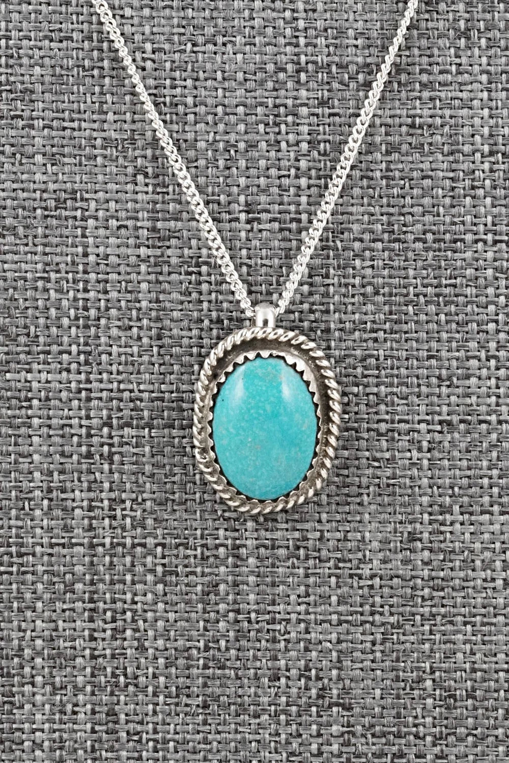 Turquoise & Sterling Silver Necklace and Earrings Set - Murray Hannaweeka