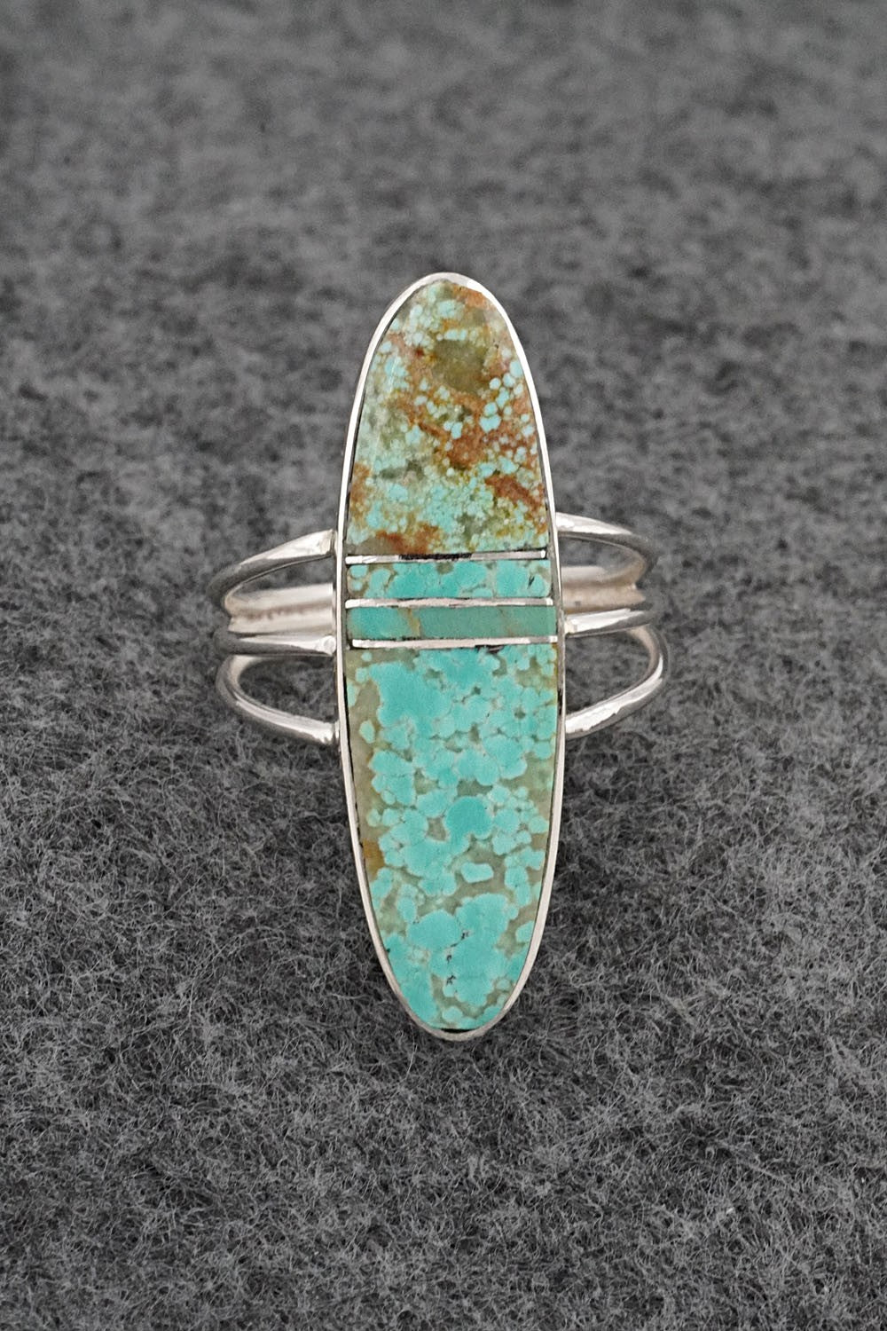 Turquoise & Sterling Silver Ring - Harold Smith - Size 8.5