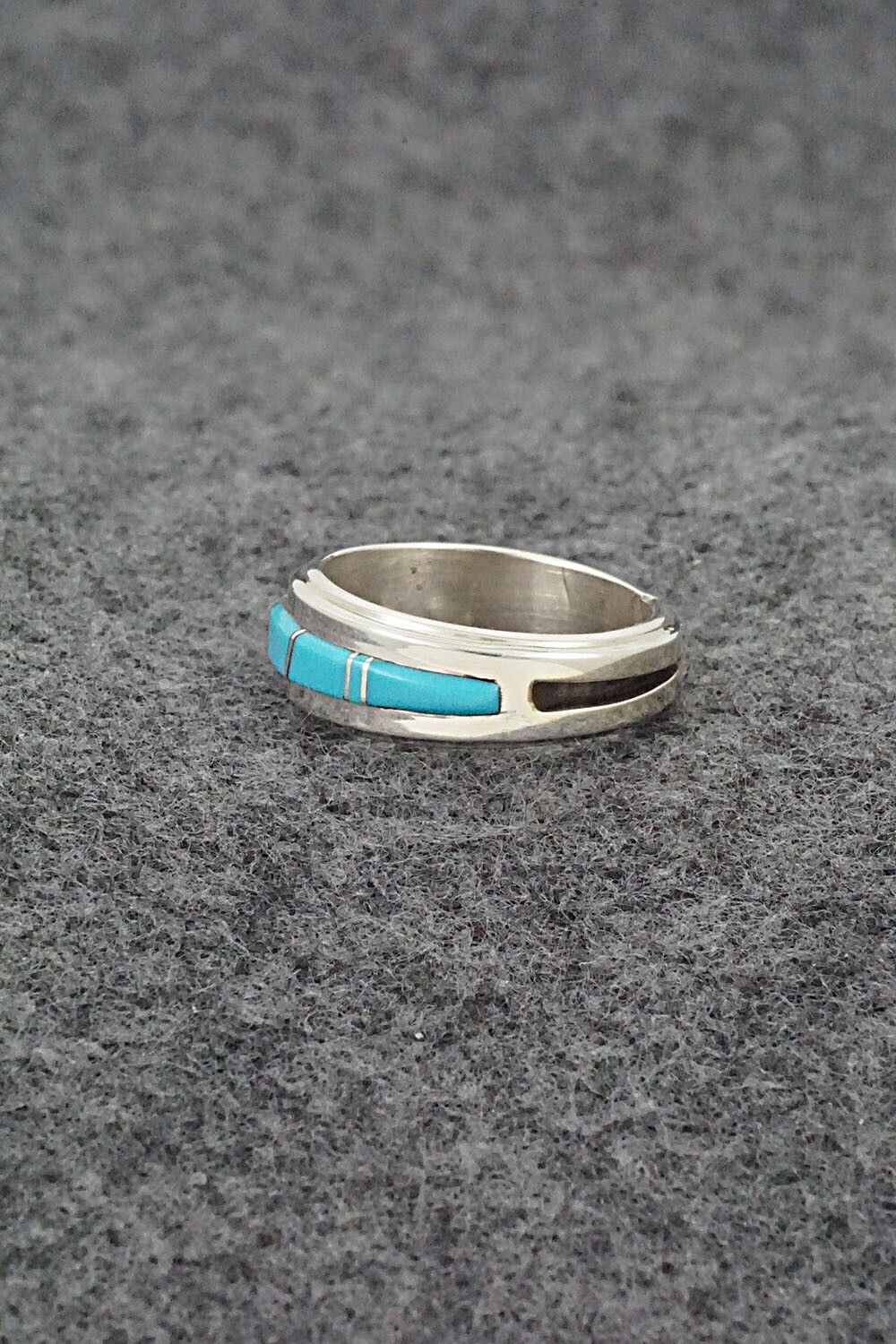 Turquoise & Sterling Silver Inlay Ring - Wilbert Muskett Jr. - Size 6