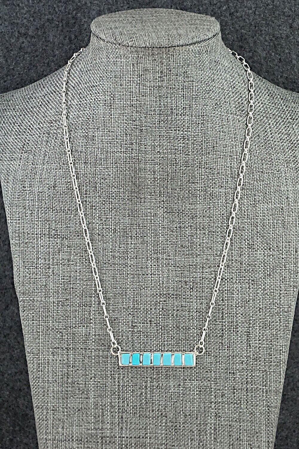 Turquoise & Sterling Silver Necklace - Glennetta Luna
