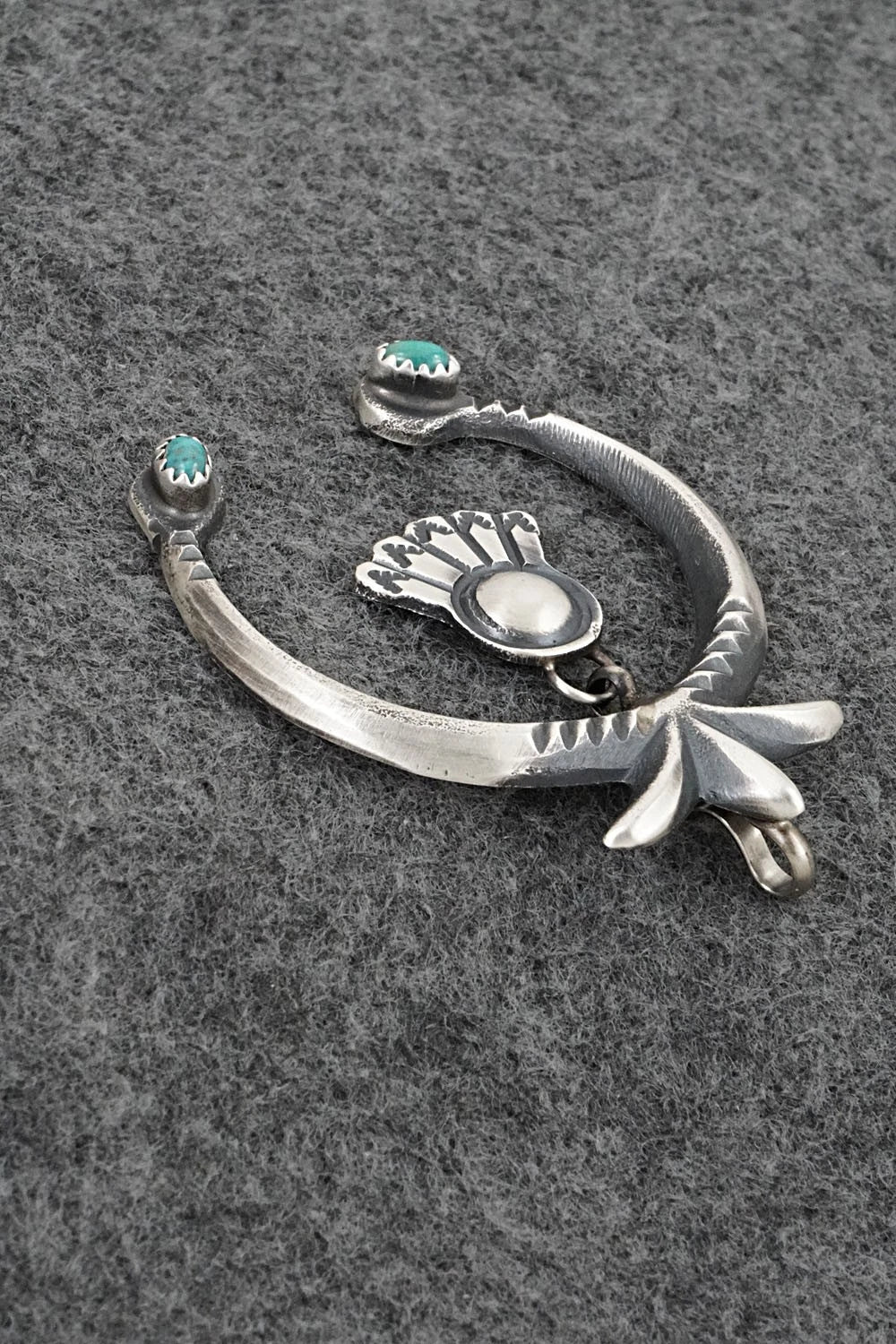 Turquoise and Sterling Silver Pendant - Martha Cayatineto
