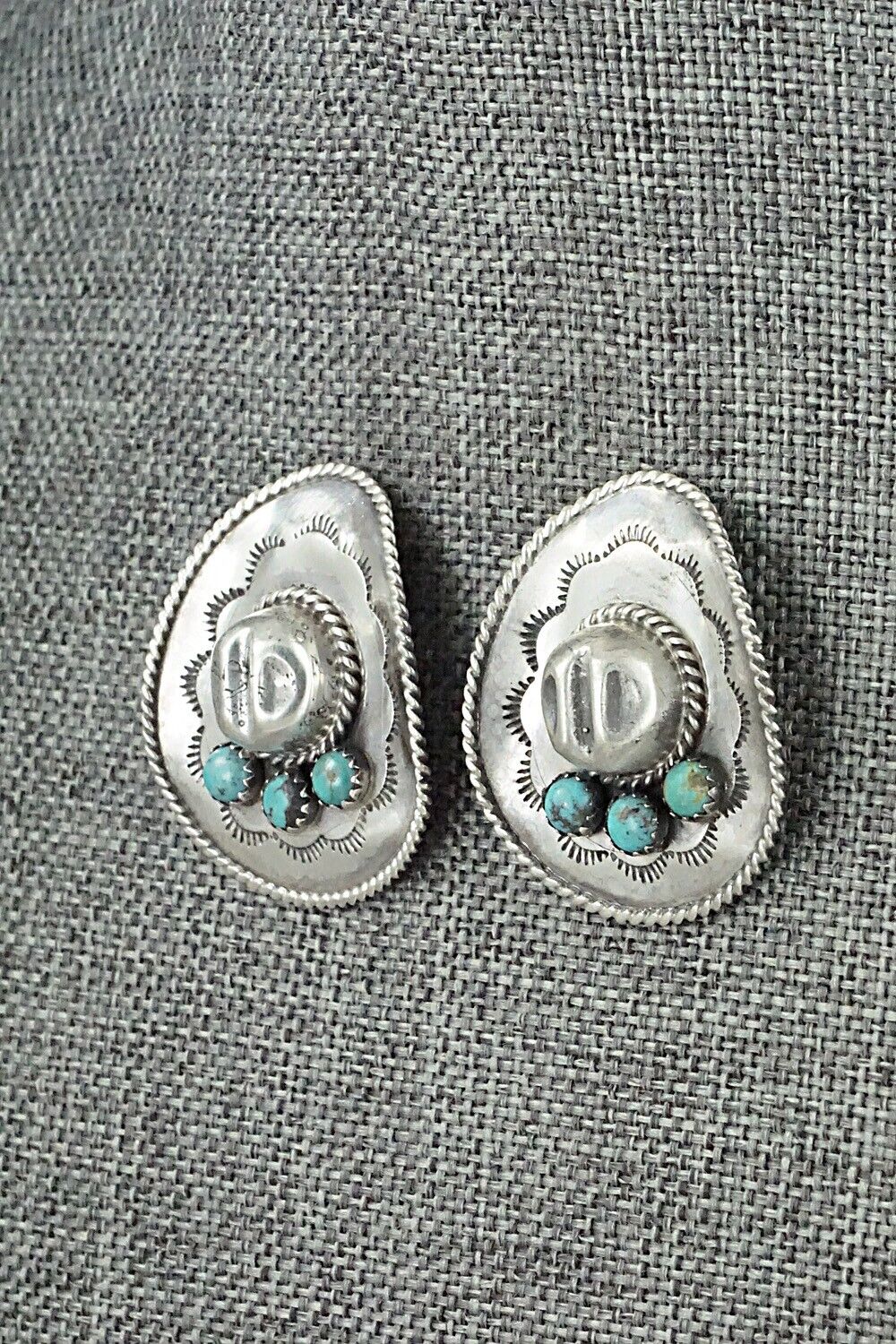 Turquoise & Sterling Silver Earrings - Bobby Platero