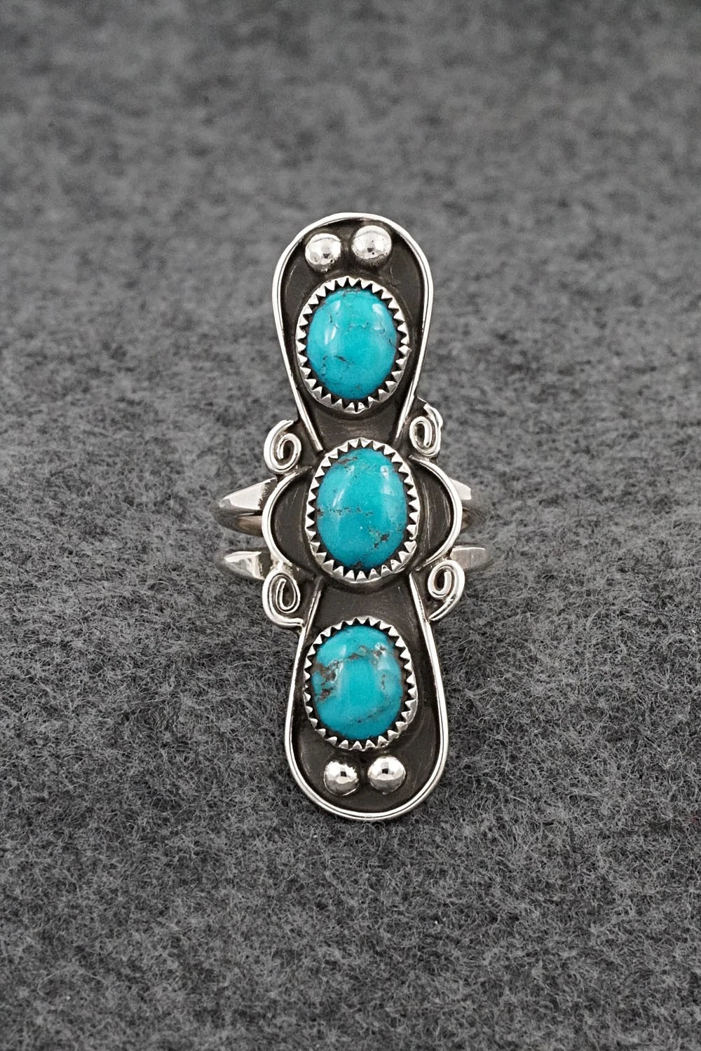 Turquoise & Sterling Silver Ring - Priscilla Reeder - Size 7