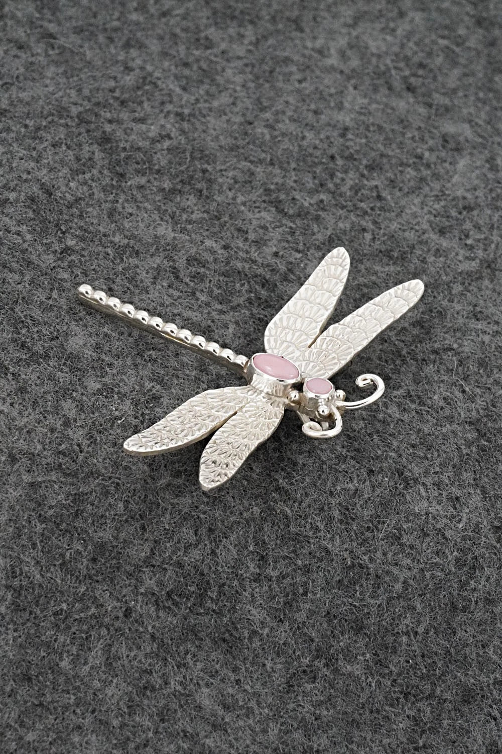 Pink Conch & Sterling Silver Pendant/Pin - Lee Charley