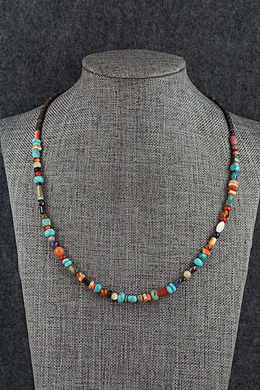 Multi-Stone and Sterling Silver Necklace - Helen Tsosie