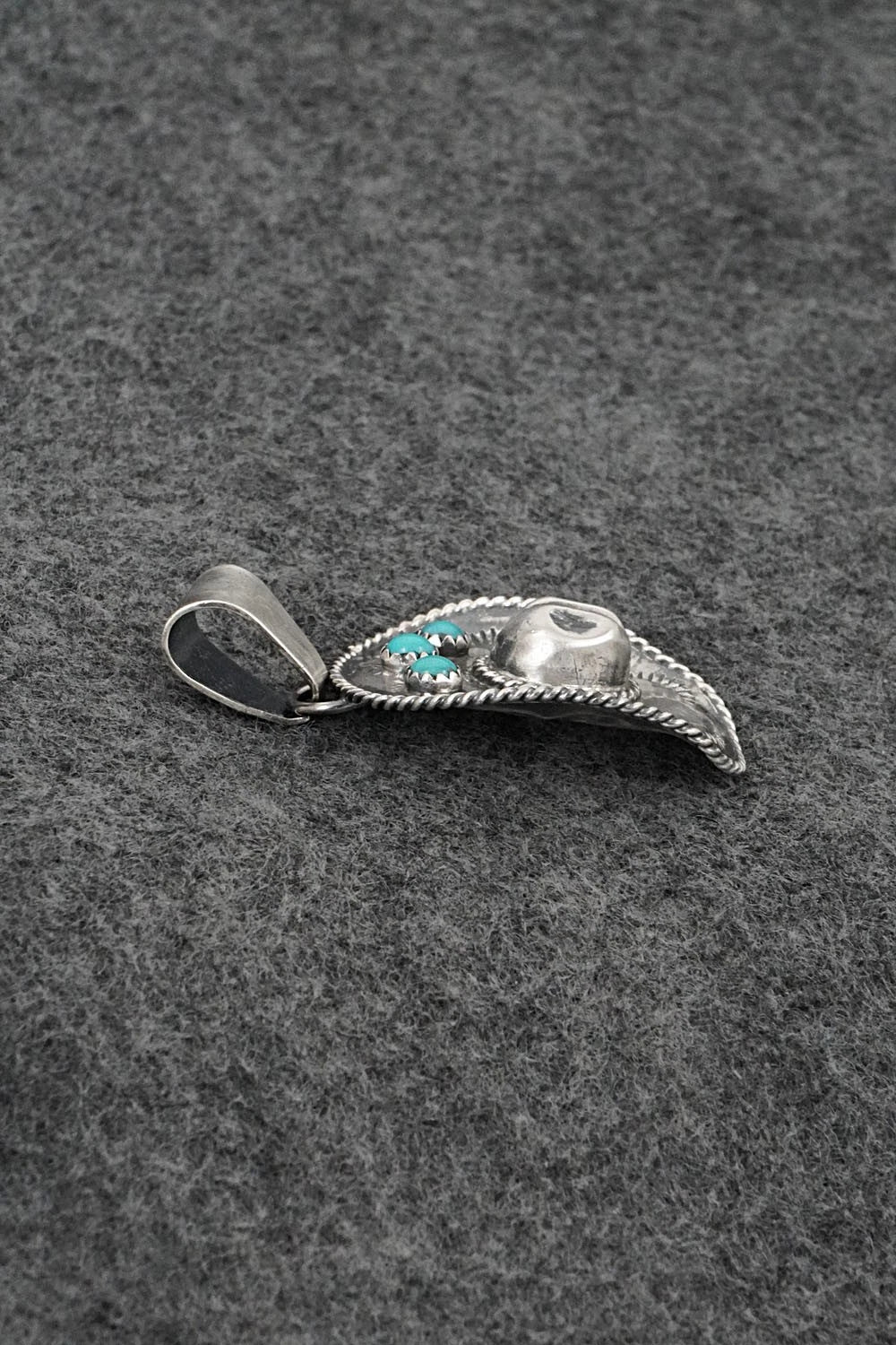 Turquoise & Sterling Silver Pendant - Bobby Platero