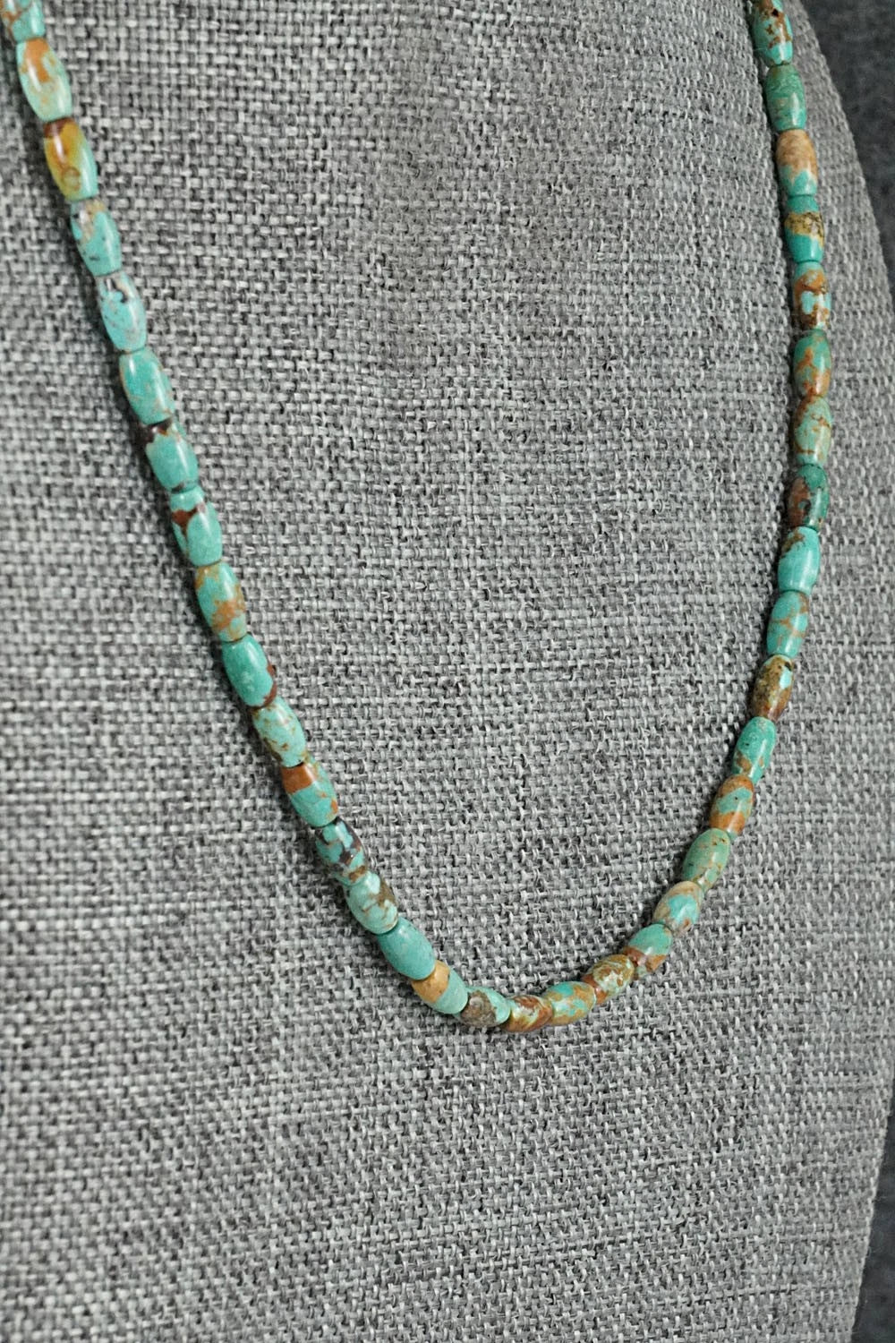 Turquoise & Sterling Silver Necklace 17" - Doreen Jake