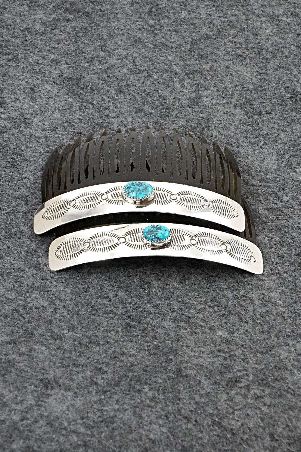 Turquoise & Sterling Silver Hair Combs - Joann Silver