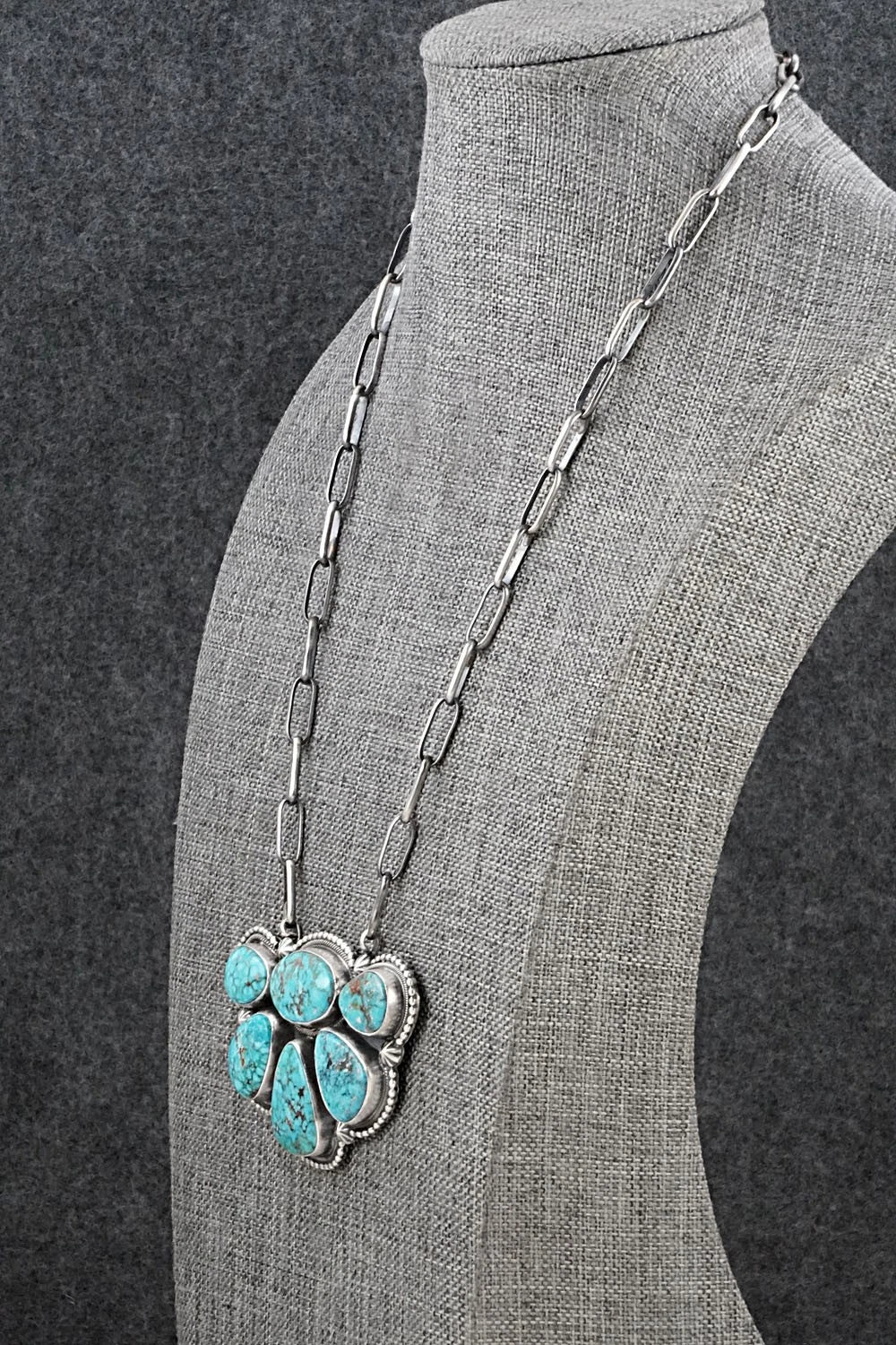 Turquoise & Sterling Silver Necklace - Darrin Livingston