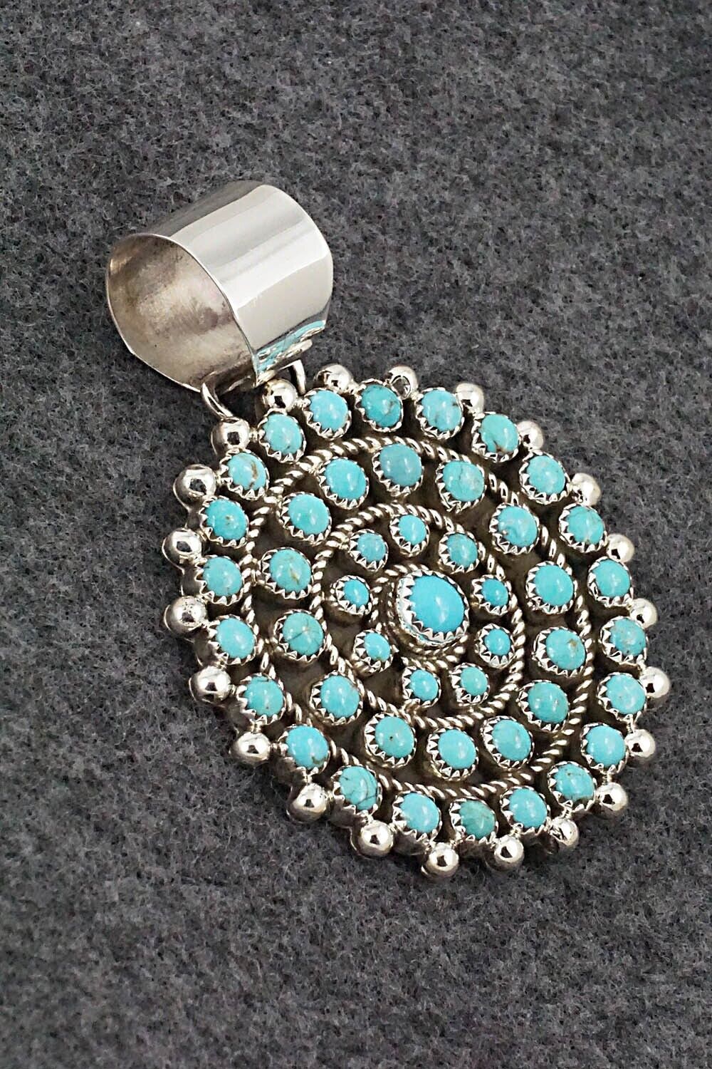 Turquoise & Sterling Silver Pendant - Tomiandra Curley
