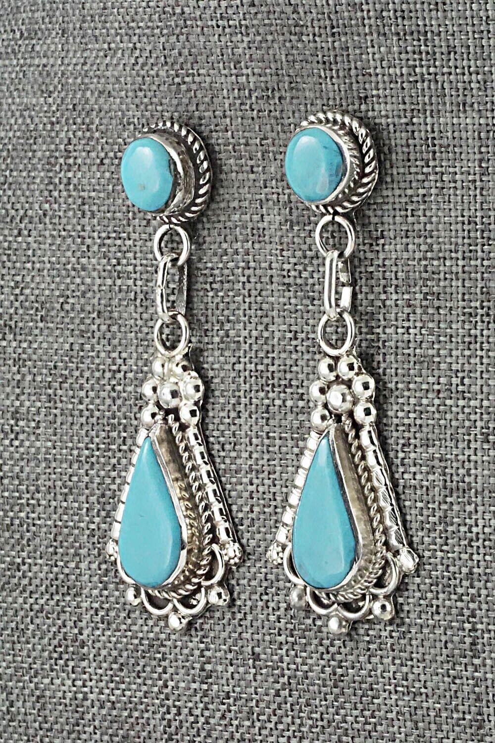 Turquoise & Sterling Silver Earrings - Juanita Yatsatie