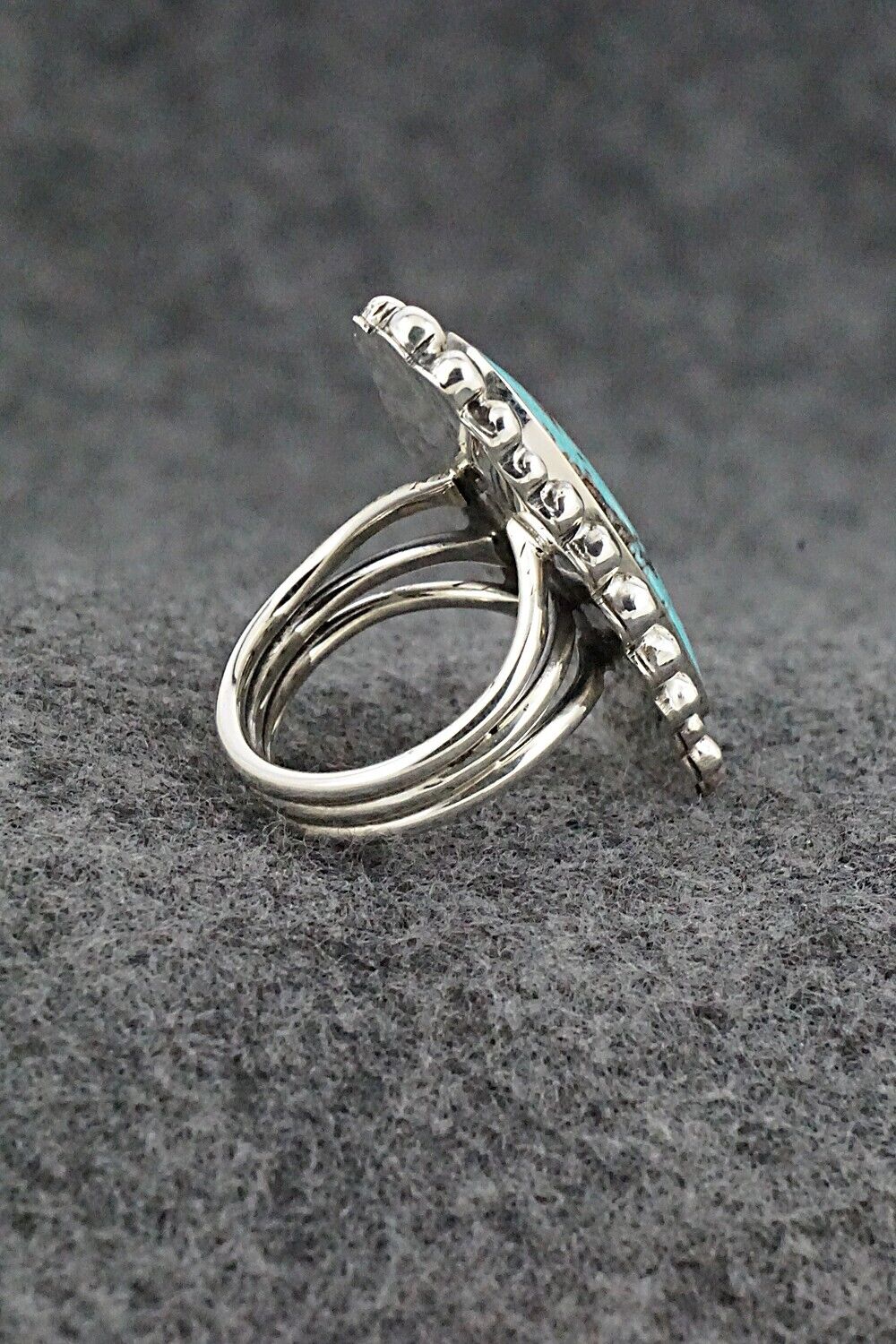 Turquoise & Sterling Silver Ring - Clarence Long - Size 5.75