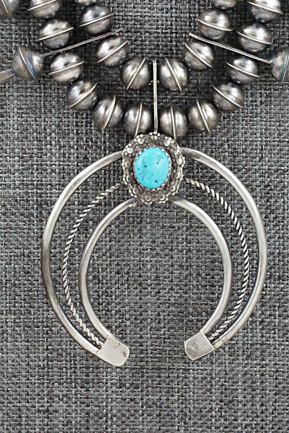 Turquoise & Sterling Silver Squash Blossom Set - Phil Garcia