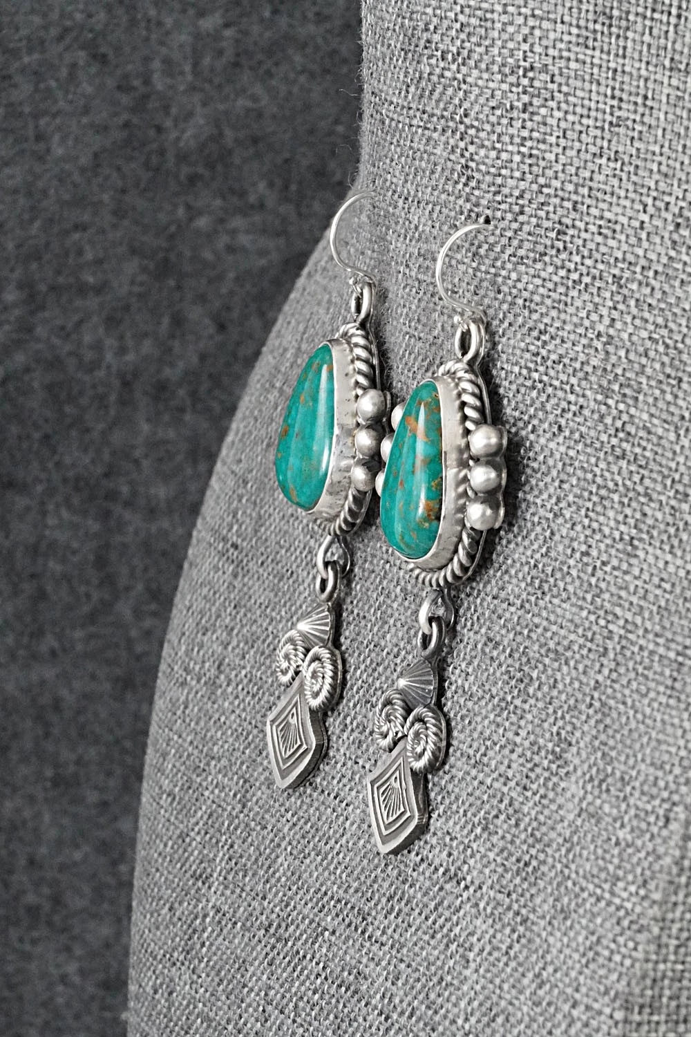 Turquoise & Sterling Silver Earrings - Michael Calladitto