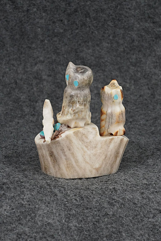 Owls Zuni Fetish Carving - Marvelita Phillips