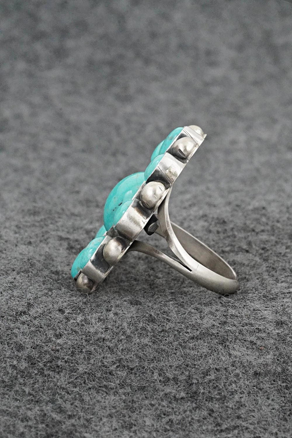Turquoise & Sterling Silver Ring - Kathleen Livingston - Size Adjustable